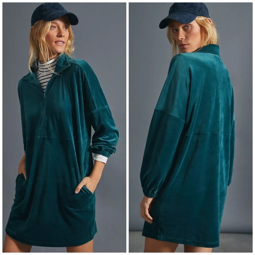 Anthropologie Rosalind Velvet Tunic Dress